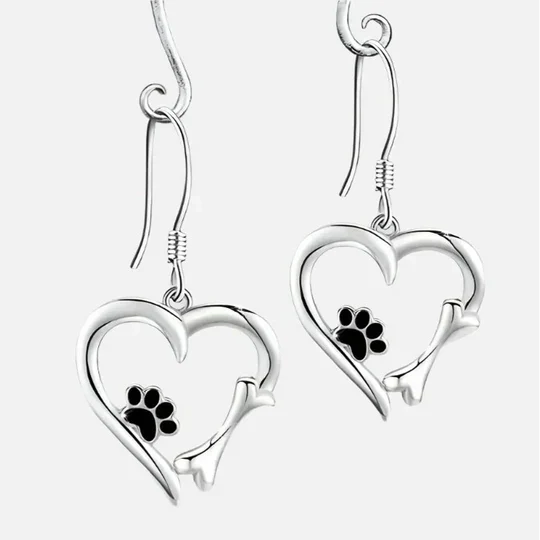Yaritza™ – Paw & Heart Drop Earrings