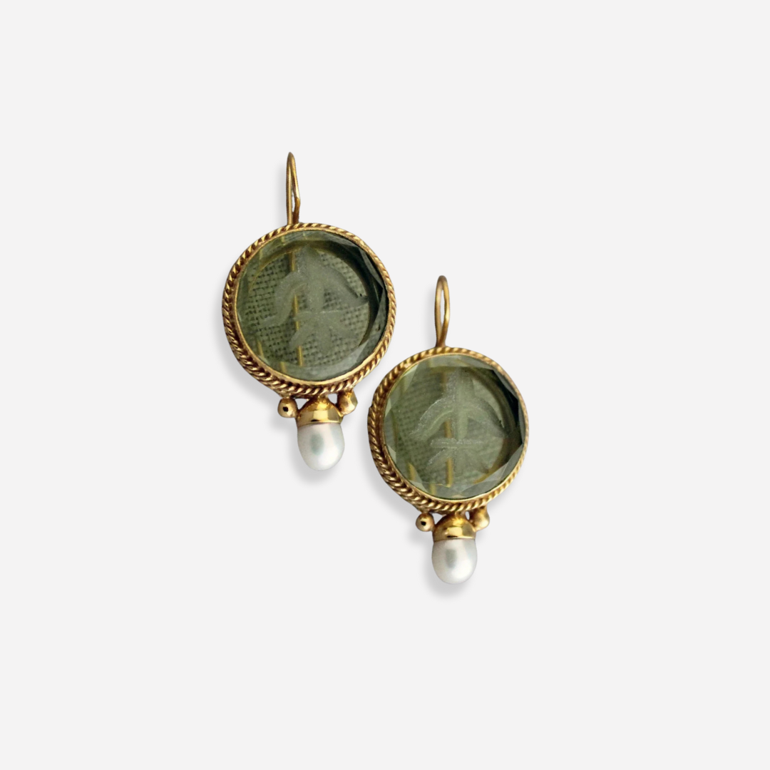 Ava™ | Women’s Vintage Green Stone Earrings
