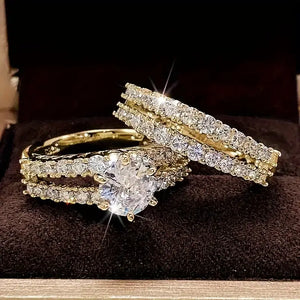 Eterna™ | 18K Gold Radiance Ring Set