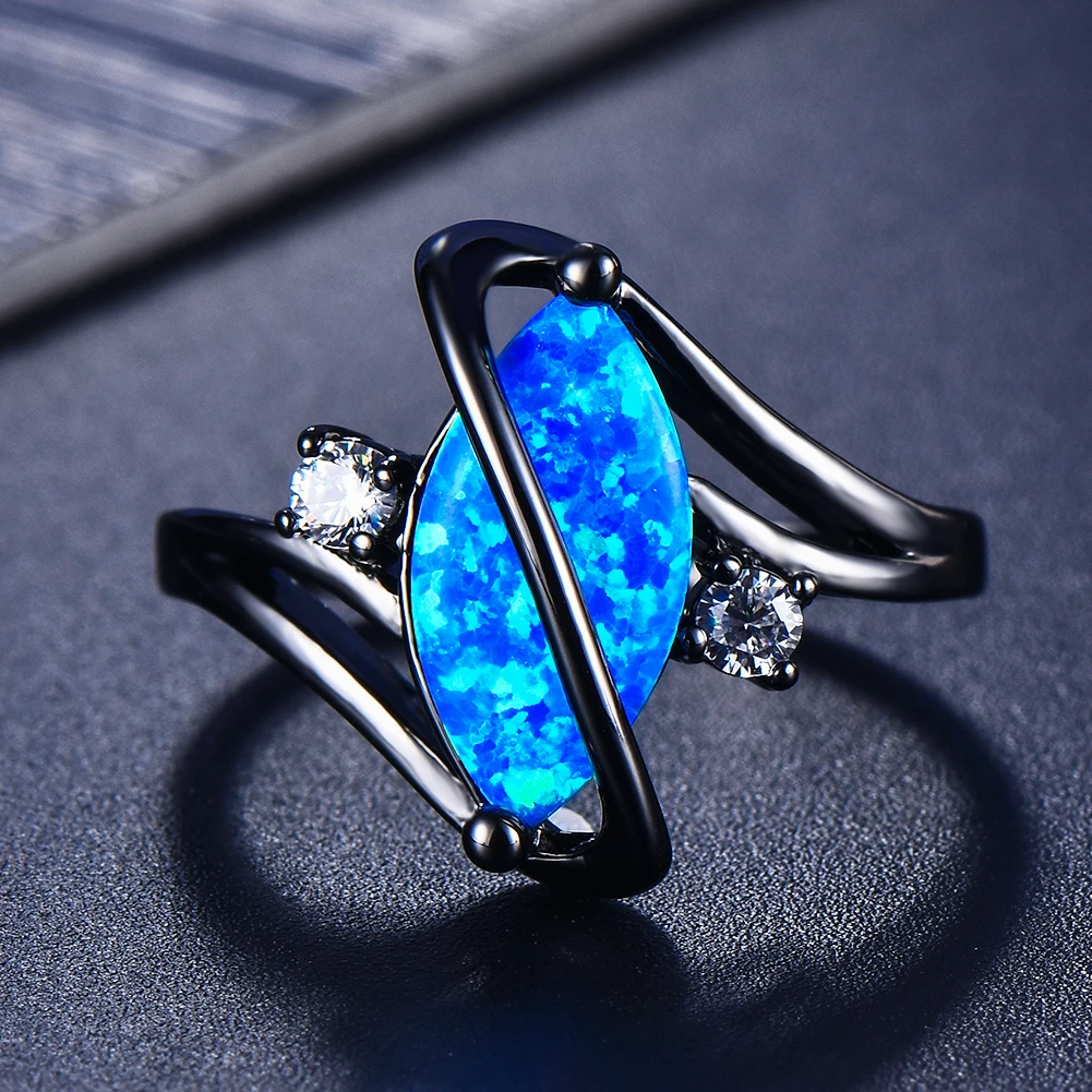 Mira™ | Women’s Blue Opal Dark Ring