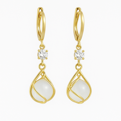 Aurelia™ | Women's White Opal Dangle Earrings
