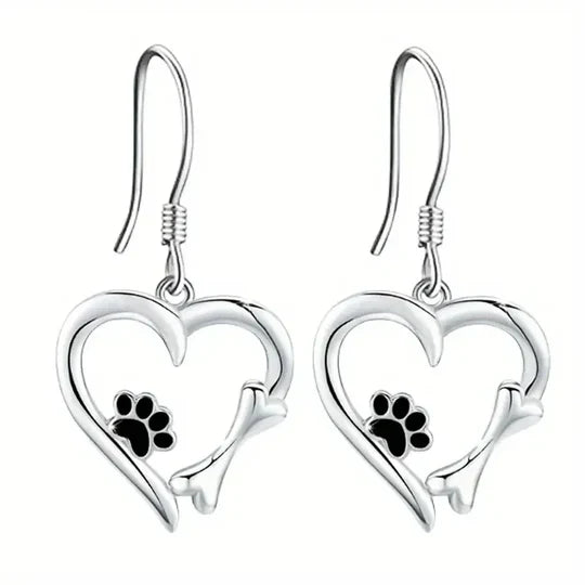 Yaritza™ – Paw & Heart Drop Earrings
