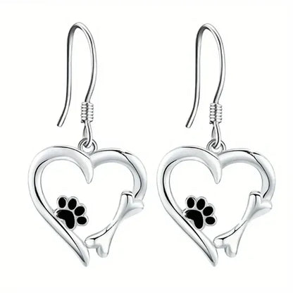 Yaritza™ – Paw & Heart Drop Earrings