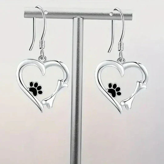 Yaritza™ – Paw & Heart Drop Earrings