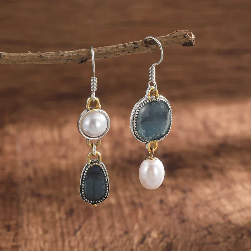 StoneLuxe™ | Vintage Blue Stone Earrings